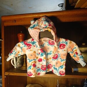 Floral Fleece Kids Jacket with Hood